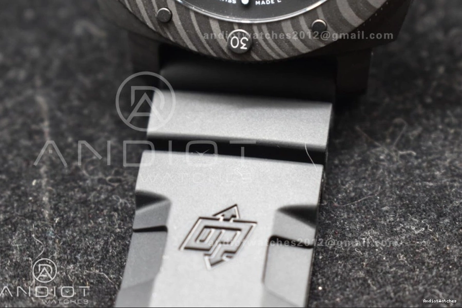 989 Rubber P.900 Best Carbotech Clone 42mm FashionForward Dial Strap Black PAM2231 Edition VSF on 1204